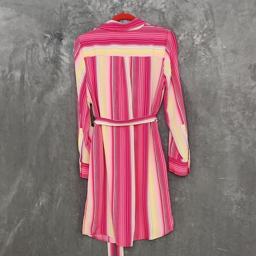 NWT New York & co pink yellow stripped collared dress - Picture 6 of 11